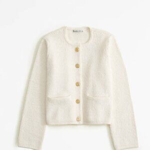 Abercrombie Cream Cardigan with Gold Buttons XXS (New- Label still on)